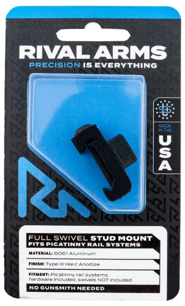 Picture of Rival Arms Ra-Ra92m2b Full Swivel Stud Mount Black Anodized 6061-T6 Aluminum Compatible With Picatinny Rail (Swivel Not Included) 