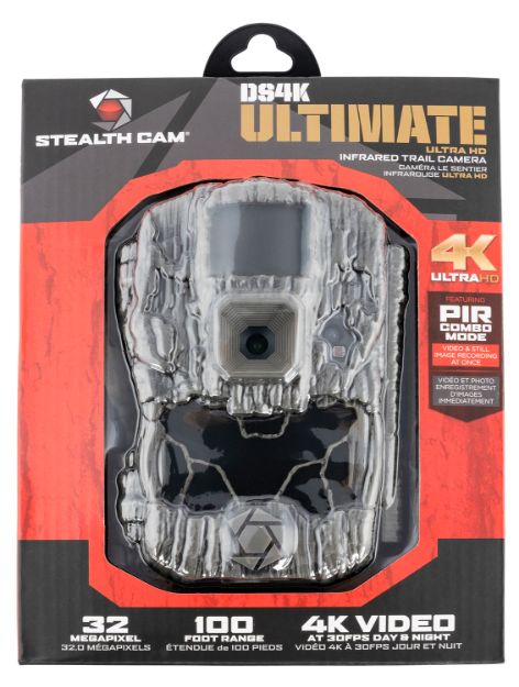 Picture of Stealth Cam 4K Camera Dsk4 Ultimate Camo No Glow Ir Flash Up To 128Gb Sd Card Memory Features Integrated Python Provision Lock Latch 