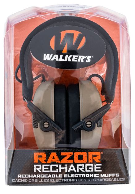 Picture of Walker's Razor Rechargeable Electronic Muff Polymer 21 Db Over The Head Flat Dark Earth/Black Adult 