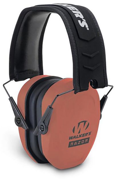 Picture of Walker's Razor Slim Passive Muff Polymer 27 Db Over The Head Coral/Black Adult 