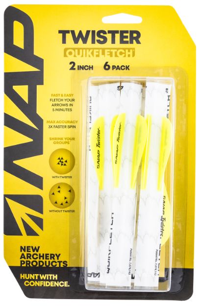 Picture of Nap Quickfletch Twister Fletching White/Yellow/Yellow 6 Pk 