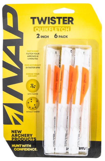 Picture of Nap Quickfletch Twister White/Orange/Orange 6 Pk 