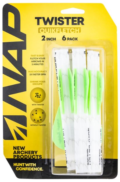 Picture of Nap Quickfletch Twister Fletching White/Green/Green 6 Pk 