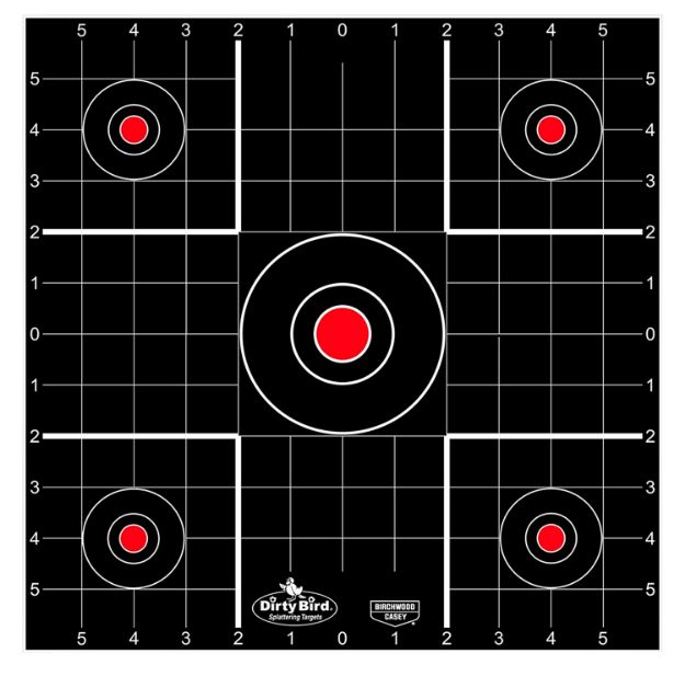 Picture of Birchwood Casey Dirty Bird Sight-In Bullseye Tagboard Target 12" 100 Per Pkg 