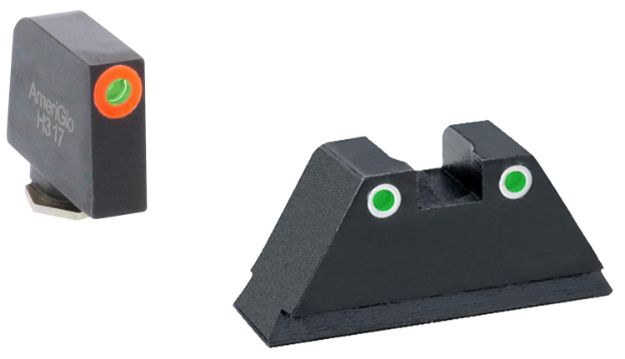 Picture of Ameriglo Optic Compatible Sight Set For Glock Black | Xl Tall Green Tritium With Orange Outline Front Sight Xl Tall Green Tritium With White Outline Rear Sight 