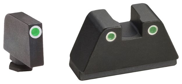 Picture of Ameriglo Optic Compatible Sight Set For Glock Black | 2Xl Classic Tall Green Tritium With White Outline Front Sight 2Xl Classic Tall Green Tritium With White Outline Rear Sight 