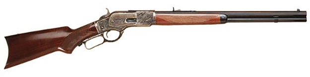 Picture of Cimarron 1873 Short Deluxe 38 Special 357 Mag 10+1 20" Blued 20" Octagon Barrel Color Case Hardened Steel Walnut Fixed Pistol Grip Stock Right Hand 