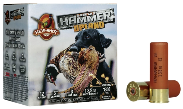 Picture of Hevi-Shot Hevi-Hammer Upland 12 Gauge 3" 1 3/8 Oz 1350 Fps Steel, Bismuth 3 Shot 25 Bx/10 Cs 