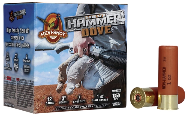 Picture of Hevi-Shot Hevi-Hammer Dove 12 Gauge 3" 1 Oz 1350 Fps Steel, Bismuth 7 Shot 25 Bx/10 Cs 