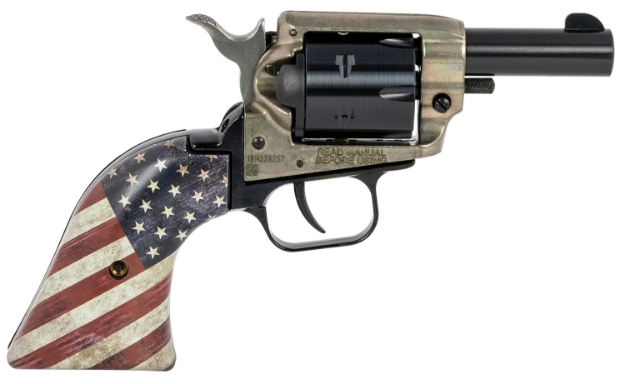 Picture of Heritage Mfg Barkeep 22 Lr 6 Shot 2.67" Black Oxide Steel Barrel & Cylinder, Simulated Case Hardened Zinc Alloy Frame, Us Flag Polymer Grips 