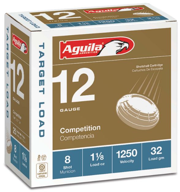 Picture of Aguila Target Load Competition 12 Gauge 2.75" 1 1/8 Oz 8 Shot 25 Per Box/ 10 Cs 