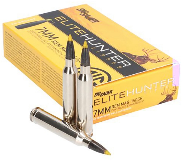 Picture of Sig Sauer Elite Hunter Tipped 7Mm Rem Mag 150 Gr 3000 Fps Controlled Expansion Tip (Cet) 20 Bx/10 Cs 