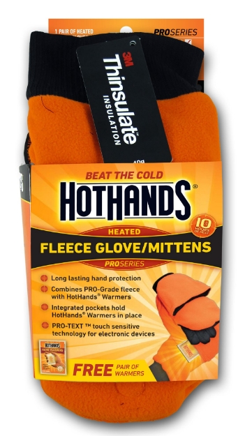 Picture of Hothands Pro Series Gloves/Mittens Blaze Orange Fleece Lg/Xl 