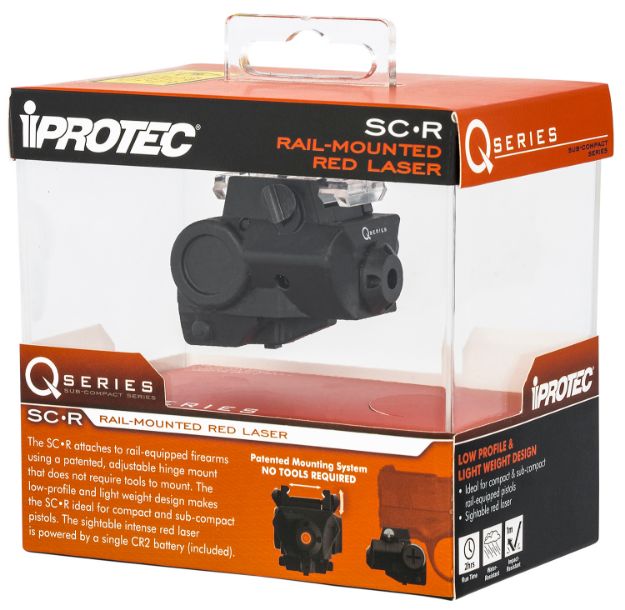 Picture of Iprotec Q-Series Sc-R 5Mw Red Laser With 635Nm Wavelength & Black Finish For Rail-Equipped Compact, Subcompact Pistols 