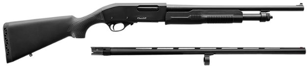 Picture of Akkar Churchill 620 Combo 20 Gauge 18.50" Or 26" Barrel 3" 5+1, Black Aluminum Receiver, Synthetic Stock & Forend, Fiber Optic Front Sight 