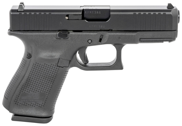 Picture of Glock G19 Gen5 Compact 9Mm Luger 4.02" Glock Marksman Barrel 15+1, Black Frame & Ndlc Slide, Modular Backstrap, Ambidextrous Mag. Catch & Slide Stop, Safe Action Trigger (Us Made) 