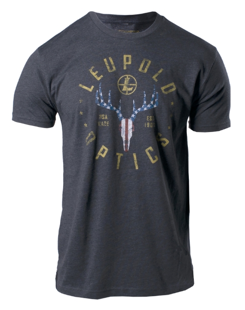 Picture of Leupold American Whitetail Charcoal Gray Cotton/Polyester Short Sleeve Medium 