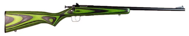 Picture of Crickett Youth 22 Lr 1Rd 16.12" Blued Barrel & Receiver, Fixed Front/Adjustable Rear Peep Sights, Green/Black Laminate Stock W/11.5" Lop, Rebounding Firing Pin Safety 