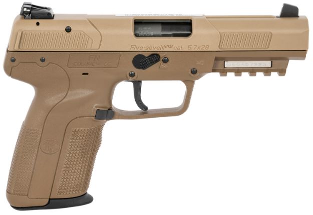 Picture of Fn Five-Seven 5.7X28mm 4.80" Barrel 20+1, Flat Dark Earth Polymer Frame With Mounting Rail & Serrated Trigger Guard, Ambidextrous Safety 