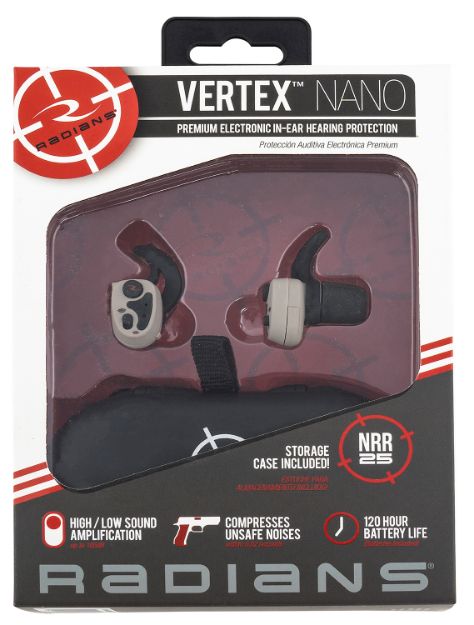 Picture of Radians Vertex Nano Wireless Electronic Earbuds 25 Db In The Ear Tan Adult 1 Pair 