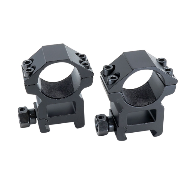 Picture of Riton Optics Scope Ring Set Picatinny/Weaver High 1" Tube Matte Black Aluminum 