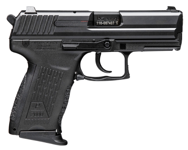 Picture of Hk P2000 V2 Lem 9Mm Luger 3.66" 10+1 (3) Black Black Steel Slide Black Interchangeable Backstrap Grip Night Sights 