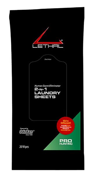 Picture of Lethal 2-N-1 Laundry Sheets Odor Eliminator Odorless Scent Dryer Sheet 20 Per Pkg 