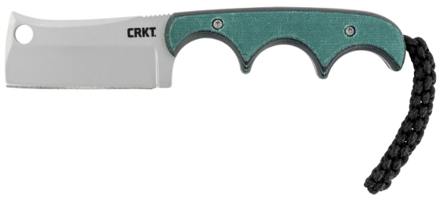 Picture of Crkt Minimalist 2.13" Fixed Cleaver Plain Bead Blasted 5Cr15mov Ss Blade/ Green Contoured Resin Infused Fiber Handle Includes Lanyard/Sheath 