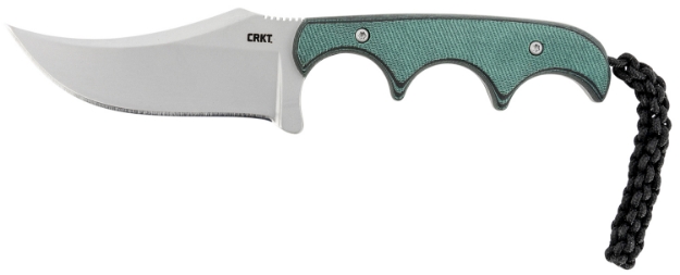 Picture of Crkt Minimalist Persian 2.76" Fixed Recurve Plain Bead Blasted 8Cr13mov Ss Blade/Green Contoured Resin Infused Fiber Handle Includes Lanyard/Sheath 