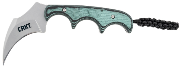 Picture of Crkt Keramin 2.31" Fixed Plain Bead Blasted 5Cr15mov Ss Blade/ Green Contoured Resin Infused Fiber Handle Includes Lanyard/Sheath 