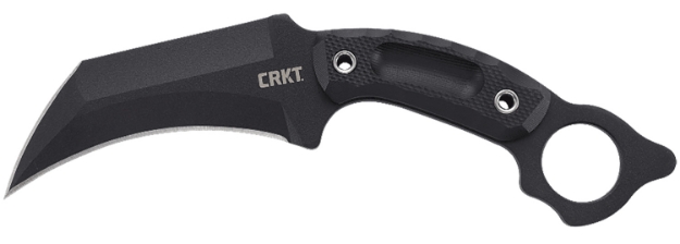 Picture of Crkt Du Hoc 5.10" Fixed Recurve Plain Black Powder Coated Sk-5 Steel Blade/ Black Black Textured Grn Handle Includes Sheath 