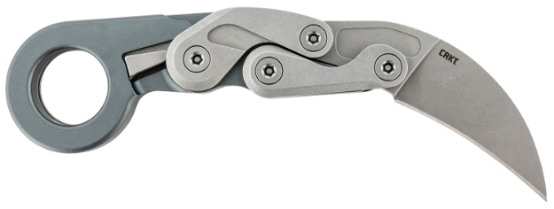 Picture of Crkt Provoke Compact 2.26" Folding Hawkbill Plain Stonewashed D2 Steel Blade/ Stonewashed Aluminum Handle Includes Pocket Clip 