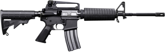 Picture of Bushmaster M4 Patrolman's 5.56X45mm Nato 30+1 16" Salt Bath Nitride Threaded Barrel, Black A4 Flat Top Receiver, Black 6 Position Collapsible Stock W/M4 Black Polymer Grip, Right Hand 