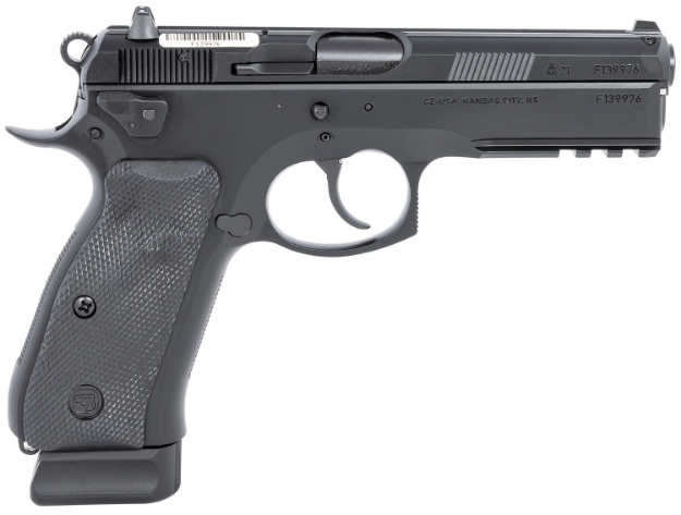 Picture of Cz-Usa Cz 75 Sp-01 Tactical 9Mm Luger 18+1 4.60" Steel Barrel, Black Serrated Slide, Black Polycoat Steel Frame W/Beavertail & Picatinny Rail, Black Rubber Grips 