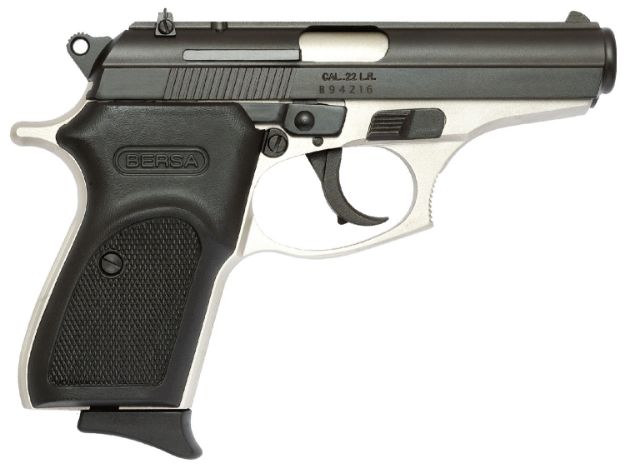 Picture of Bersa Thunder 22 Lr 10+1 3.50" Matte Black Serrated Steel Slide & Satin Nickel Aluminum Frame W/Beavertail, Textured Black Polymer Grip 