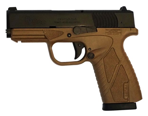 Picture of Bersa Bpcc Concealed Carry 9Mm Luger 8+1 3.30" Barrel, Flat Dark Earth Polymer Frame W/Picatinny Acc. Rail, Serrated Matte Black Steel Slide, Polymer Grip, Manual Safety 