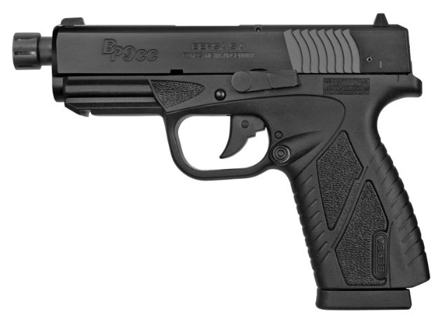 Picture of Bersa Bpcc Concealed Carry 9Mm Luger 8+1 3.30" Threaded Barrel, Matte Black Polymer Frame W/Picatinny Acc. Rail, Serrated Steel Slide, Polymer Grip, Manual Safety 