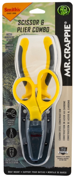 Picture of Smiths Products Mr. Crappie Pliers & Scissor Combo Gray/Yellow Handle 