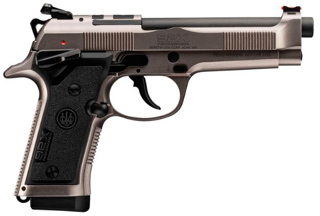 Picture of Beretta Usa 92X Performance Defensive 9Mm Luger 4.90" Barrel 10+1, Gray Nistan Finish Steel Frame, Serrated Optic Cut Slide, Polymer Grip 