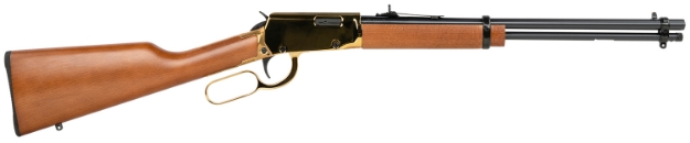 Picture of Rossi Rio Bravo Lever Action 22 Lr Caliber With 18+1 Capacity, 18" Polished Black Barrel, Gold Metal Finish & Hardwood Stock Right Hand (Full Size) 