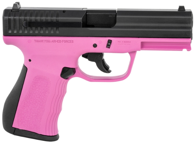 Picture of Fmk 9C1 G2 9Mm Luger Caliber With 4" Barrel, 10+1 Capacity, Pink Finish Picatinny Rail & Finger Groove Frame, Serrated Black Carbon Steel Slide & Black Interchangeable Backstrap Grip 