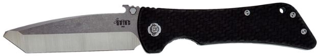 Picture of Southern Grind Bad Monkey 4" Folding Tanto Plain Satin 14C28n Steel Blade/5.25" Black Textured Carbon Fiber Handle Includes Pocket Clip 