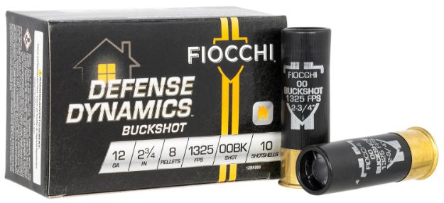 Picture of Fiocchi Defense Dynamics Buckshot 12 Gauge 2.75" 8 Pellets 00 Buck Shot 10 Per Box/ 25 Cs 