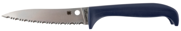 Picture of Spyderco Counter Puppy 3.48" Fixed Serrated 7Cr17mov Ss Blade Purple Plastic Handle 