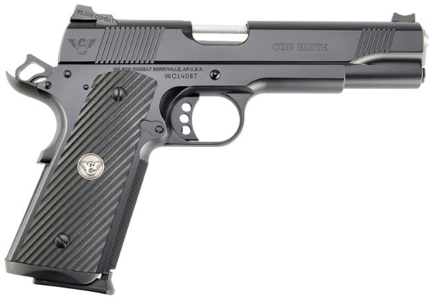 Picture of Wilson Combat 1911 Cqb Elite 45 Acp 5" 8+1 Overall Stainless Steel With Black G10 Starburst Grip Ambi Thumb Safety 