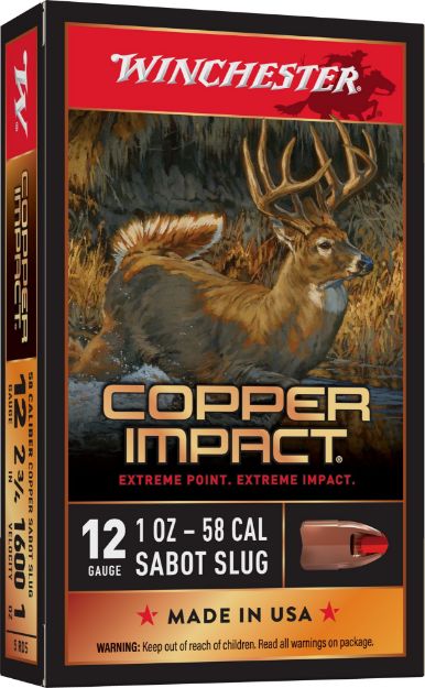 Picture of Winchester Ammo Copper Impact 12 Gauge 2.75" 1 Oz 1600 Fps Sabot Slug Shot 5 Bx/20 Cs 