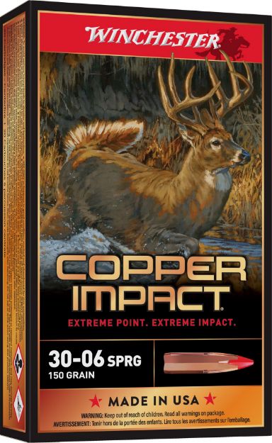 Picture of Winchester Ammo Copper Impact 30-06 Springfield 150 Gr Copper Extreme Point Lead-Free 20 Per Box/ 10 Cs 