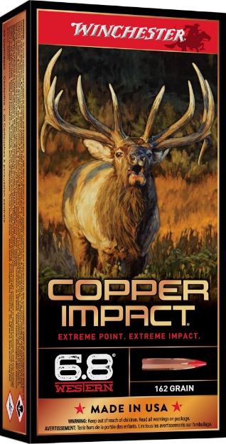 Picture of Winchester Ammo Copper Impact 6.8 Western 162 Gr Copper Extreme Point Lead-Free 20 Per Box/ 10 Cs 