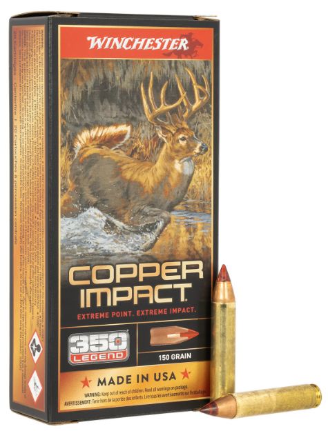 Picture of Winchester Ammo Copper Impact 350 Legend 150 Gr Copper Extreme Point Lead-Free 20 Per Box/ 10 Cs 