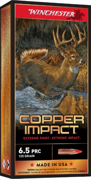 Picture of Winchester Ammo Copper Impact 6.5 Prc 125 Gr Copper Extreme Point Lead-Free 20 Per Box/ 10 Cs 